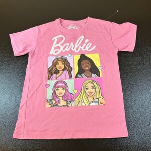 Barbie Pink Graphic T-Shirt Mattel‎ Short Sleeve Crewneck Girls Medium (7-8)